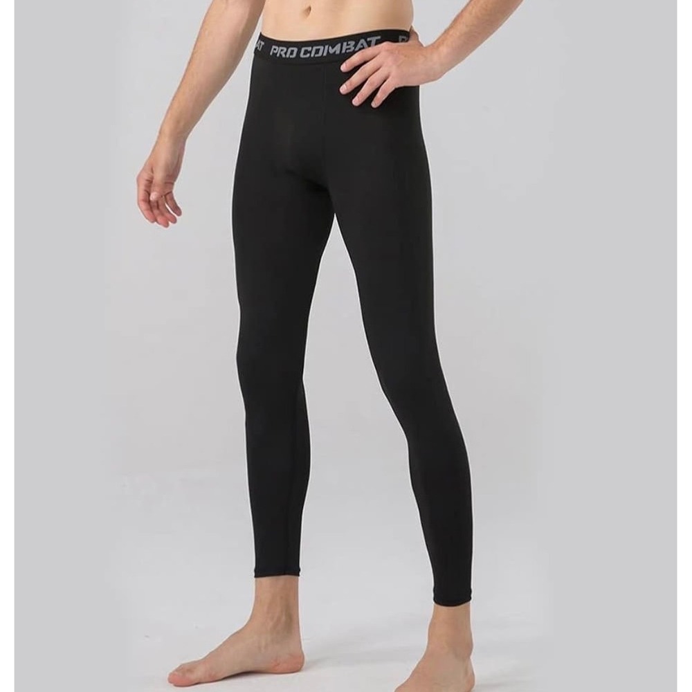 Men Black Compression Leggings Training Tights Athletic Pants